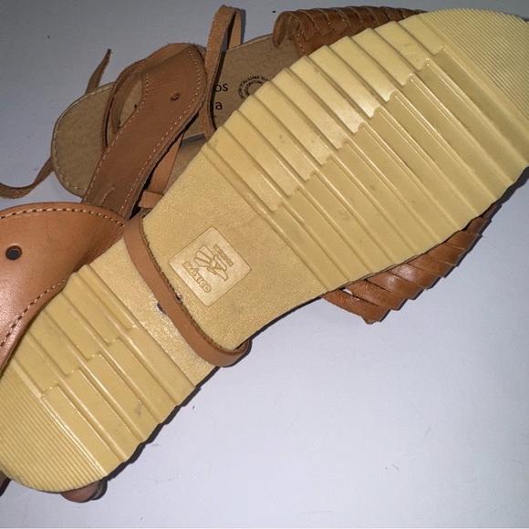 Art Esanos De Ceja Mexican Lace Up Brown Woven Sandals 6.5 - Picture 4 of 4